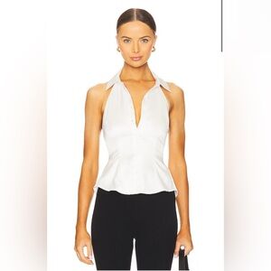 More To Come Lisseth Open Back Top in White, Size Small